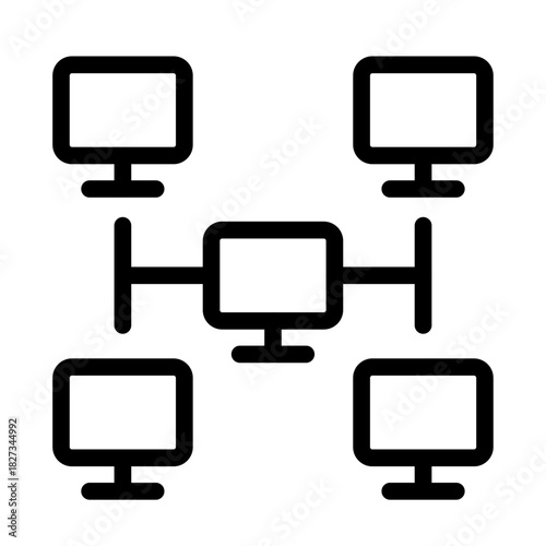 Icon Name Line Icon of Content Delivery Network (CDN) Icon Set