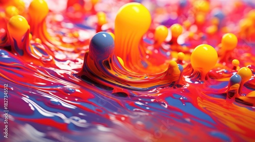 Colorful Paint Splashes Creating Abstract Art with Vibrant Hues.