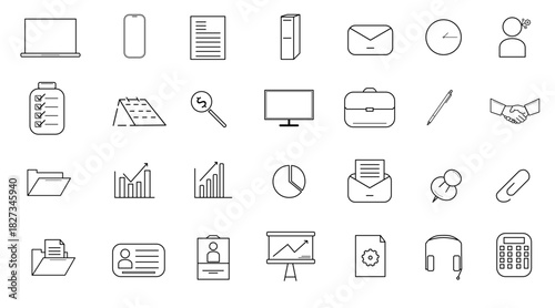Office and Business Icon Set Collectible