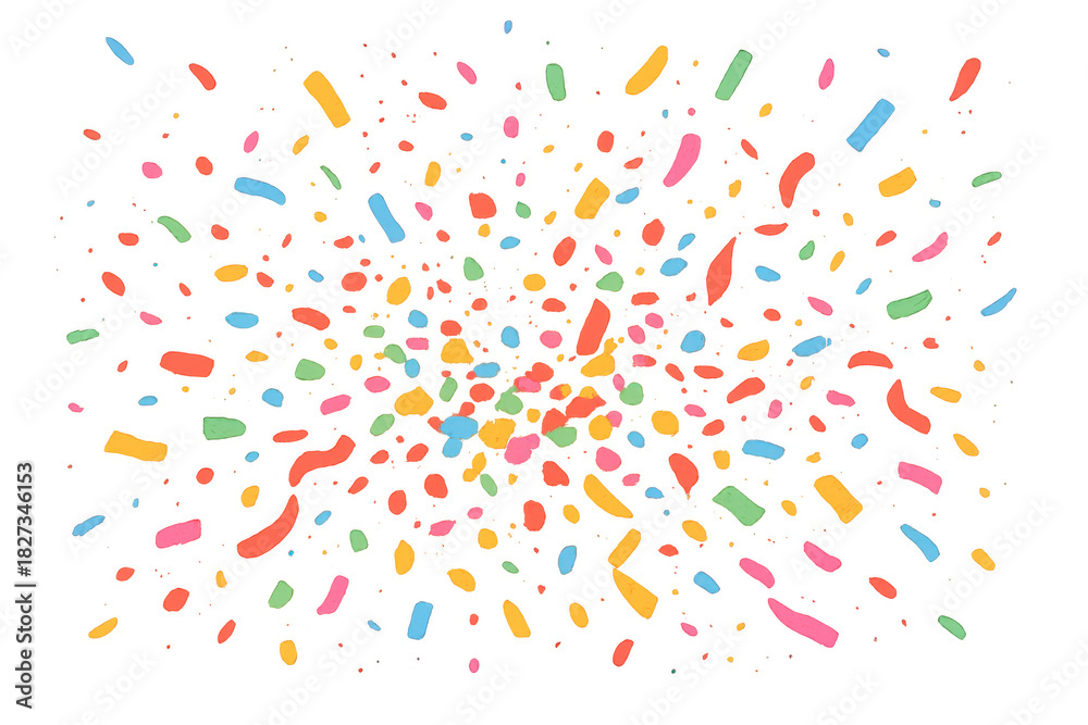 Fototapeta premium Colorful confetti bursting on a transparent background, celebrating party, event, carnival, festival, or anniversary