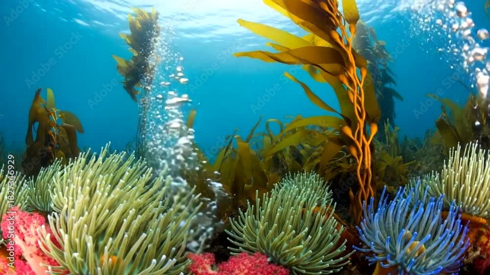 custom made wallpaper toronto digitalUnderwater Wonderland: A vibrant marine ecosystem with kelp forests and colorful anemones thriving