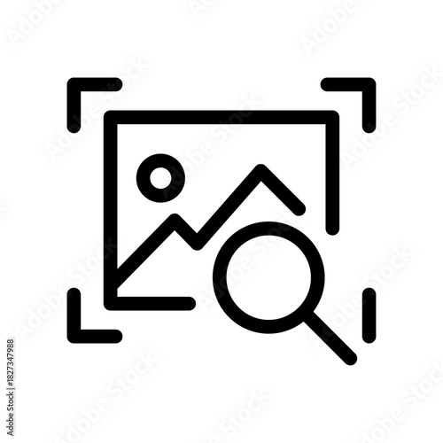 Image Analysis Line Icon of Image Recognition Icon Set