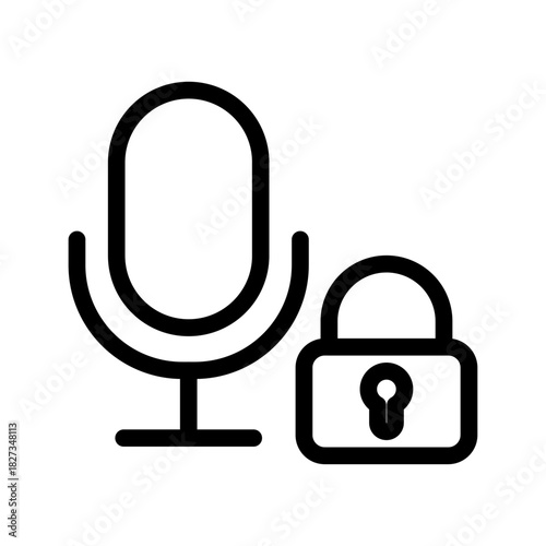 Secure Voice Access Line Icon of Voice Recognition Icon Set