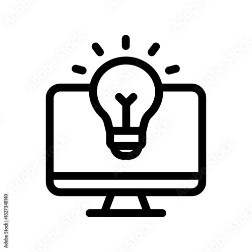 AI Idea Engine Line Icon of Generative AI Icon Set