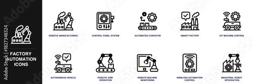 Factory Automation Line Icon Set