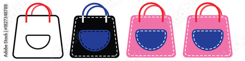 An illustration bag icon in outline, glyph, flat icon