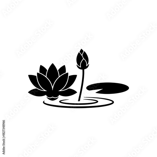 World Wetlands Abstract blue lotus flowers illustration on white