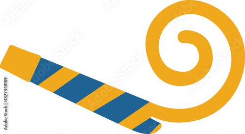 Illustration of Blue and Gold Party Favor