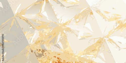 Abstract golden crystal facets texture background