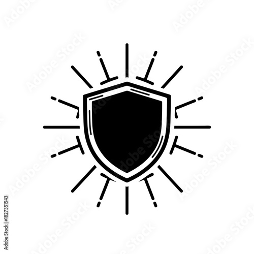 Online Safety Shield Icons Protective shield with glowing aura and motion lines svg