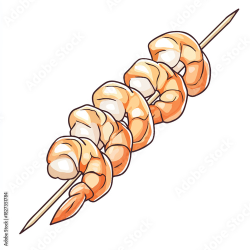  Delicious grilled shrimp skewers ready to be served as a tasty appetizer