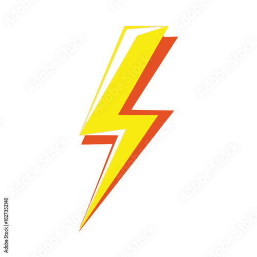 Free Download Stylized yellow and orange lightning bolt graphic illustration - GFXLoad