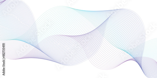Abstract colorful wave element for design. Digital frequency track equalizer. Stylized line art background. Vector illustration. Wave with lines created using blend tool