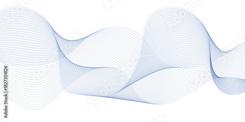 Abstract colorful wave element for design. Digital frequency track equalizer. Stylized line art background. Vector illustration. Wave with lines created using blend tool