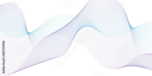 Abstract colorful wave element for design. Digital frequency track equalizer. Stylized line art background. Vector illustration. Wave with lines created using blend tool