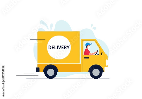 "Express Delivery Car Illustration – Fast, Modern, and Reliable Transportation Graphic"