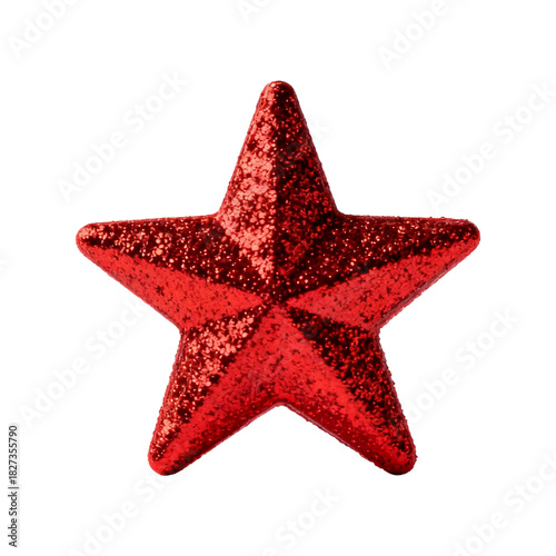 Holiday celebration with cheerful red star decoration close-up