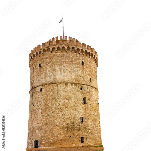 salonica white tower isolated for background