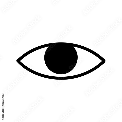 Simple depiction of a human eye in stark black and white style