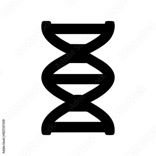 Illustration of a double helix shaped abstract sign on a white background