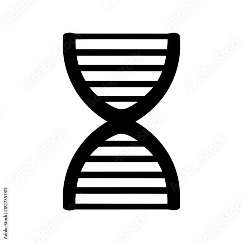 Stylized DNA Strand Graphic in Black and White with Simple Illustration