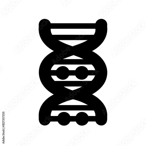 Stylized black DNA strand, a simplified representation of the genetic code