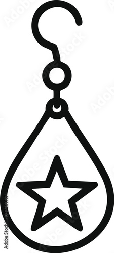 Elegant Teardrop Earring with a Star Motif, a Classic Accessory for Personal Style