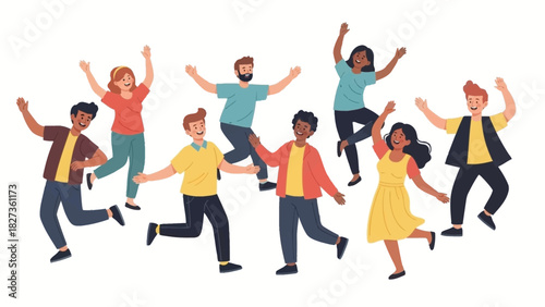 A Diverse Group of People Joyfully Dancing and Celebrating Together