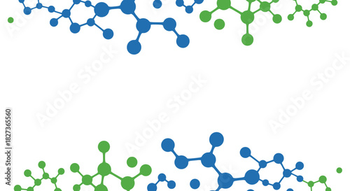 Abstract Molecular Structure Background Blue Green.