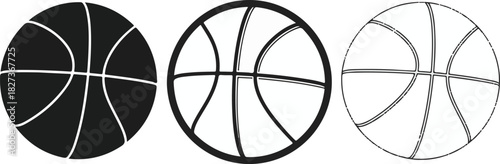 Basketball variations with different graphic styles showcasing the popular sport