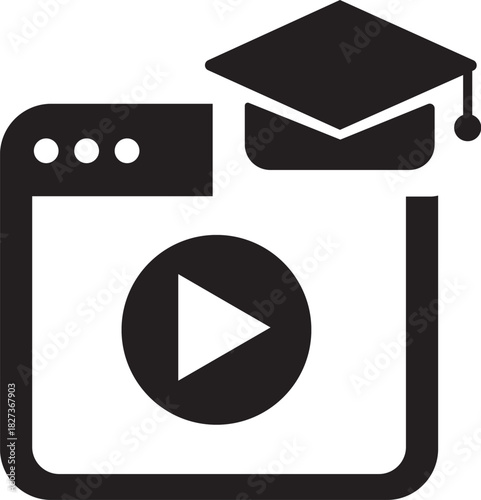 Online education video tutorial icon