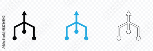 Consolidation icon set. Merge symbol. Simple consolidate abstract icon in black, white and blue symbol for website design, app, UI. isolated on white and black background. vector illustration. EPS 10 