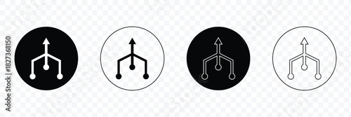 Consolidation icon set. Merge symbol. Simple consolidate abstract icon in black, white and blue symbol for website design, app, UI. isolated on white and black background. vector illustration. EPS 10 