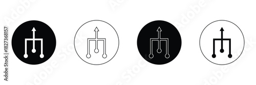 Consolidation icon set. Merge symbol. Simple consolidate abstract icon in black, white and blue symbol for website design, app, UI. isolated on white and black background. vector illustration. EPS 10 