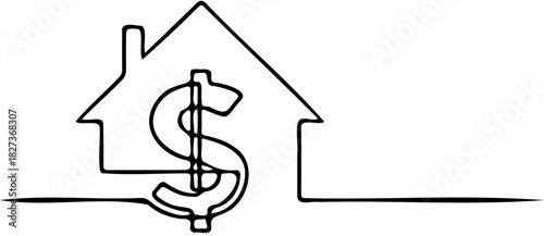 dollar investment symbol outline vector illustrator 