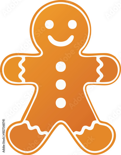 Delicious Gingerbread Man Cookie with Frosting Detail