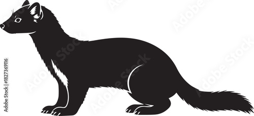 marten side view silhouette vector flat illustration design