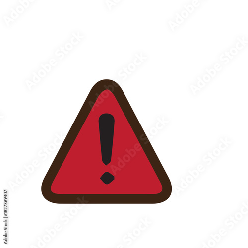 Warning Sign Red Triangle with Exclamation Point - Alert, Danger, Caution Icon