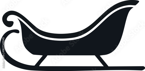 A classic silhouette of a Santa Claus sleigh, symbolizing winter holidays and gift-giving traditions