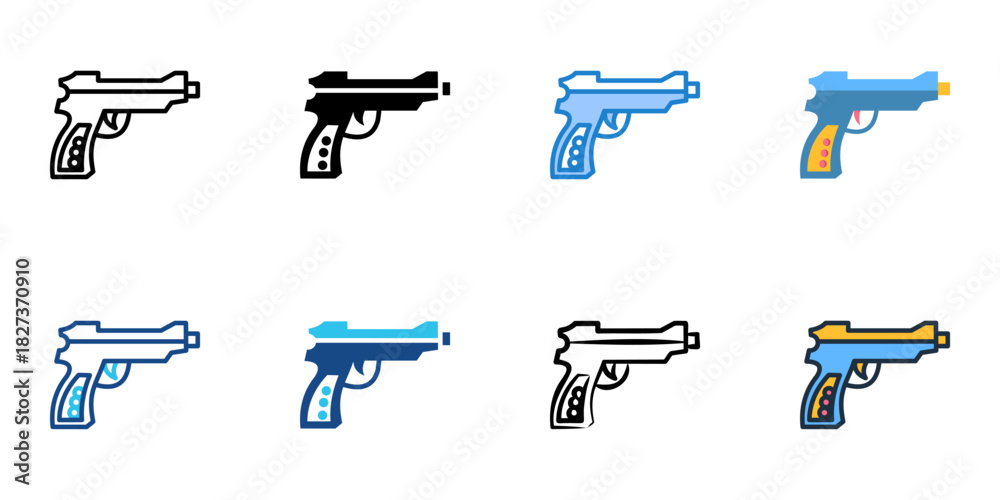 Obraz premium Airsoft Gun icon set multiple style vector collection