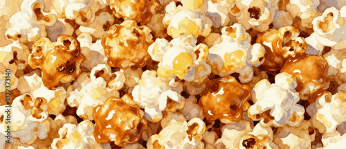 Dreamy Blur Sweet Popcorn Background isolated watercolor vector illustration svg