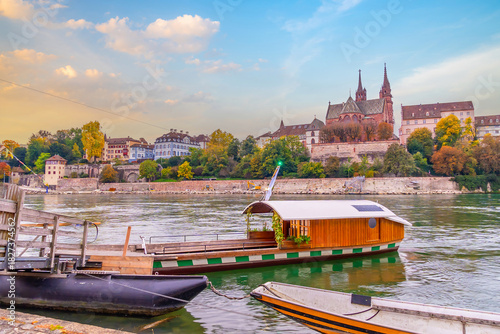 Bild auf Leinwand Old town Basel city skyline, city scape of  Switzerland