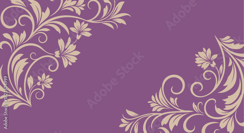 Elegant Floral Swirls Decorative Background.