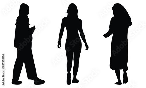 Women Walking Silhouette Collection