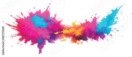 Colorful powder explosion vibrant Holi festival celebration abstract background for creative design