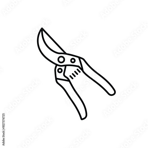 Hand drawn illustration of garden pruning shears on white background