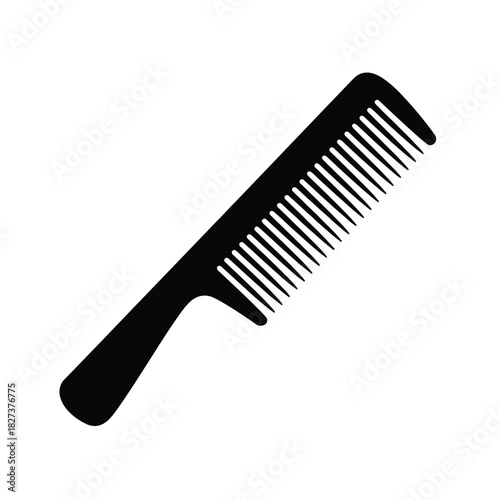 Black silhouette of a comb on a white background