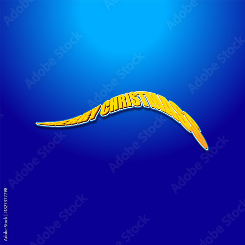 This bold “MERRY CHRISTMASS” text design features bright yellow cartoon-style lettering arranged in a festive curved layout. 