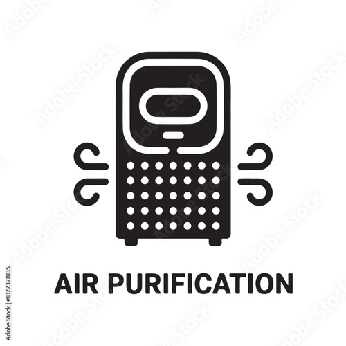 Air purifier icon vector glyph illustration for home appliance and air quality concepts isolated on white background