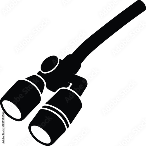 Illustration endoscopic camera black and white minimal surgical silhouette vector